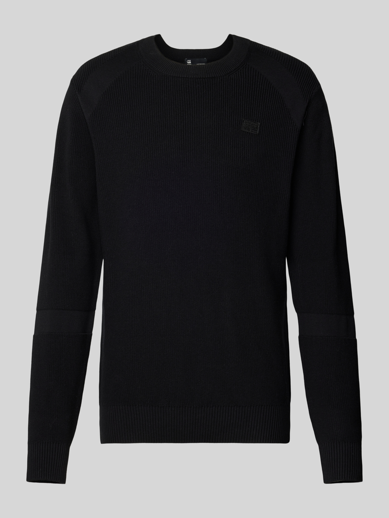 Sweter z dzianiny z wyhaftowanym logo
