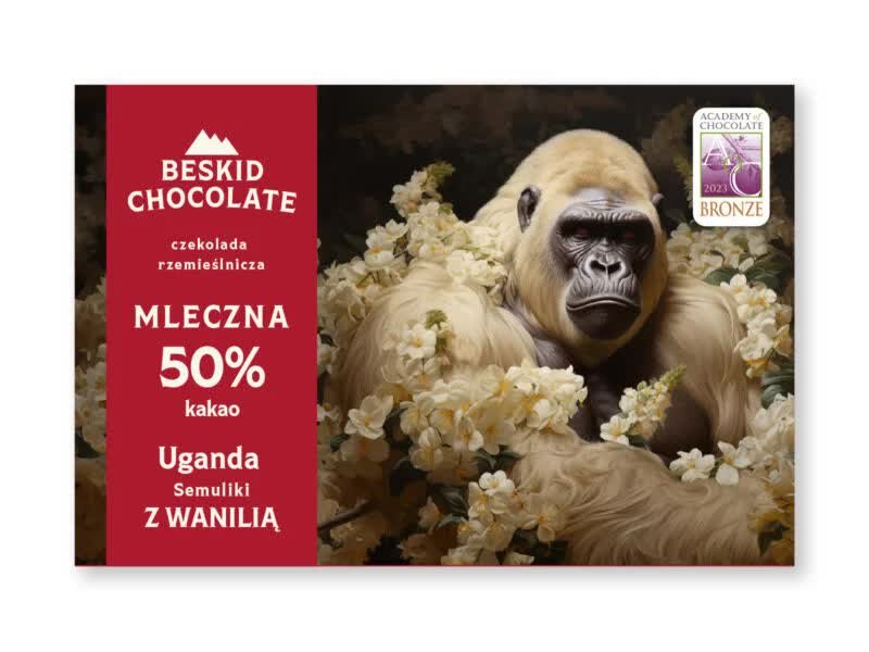 CZEKOLADA MLECZNA 50% UGANDA Z WANILIĄ