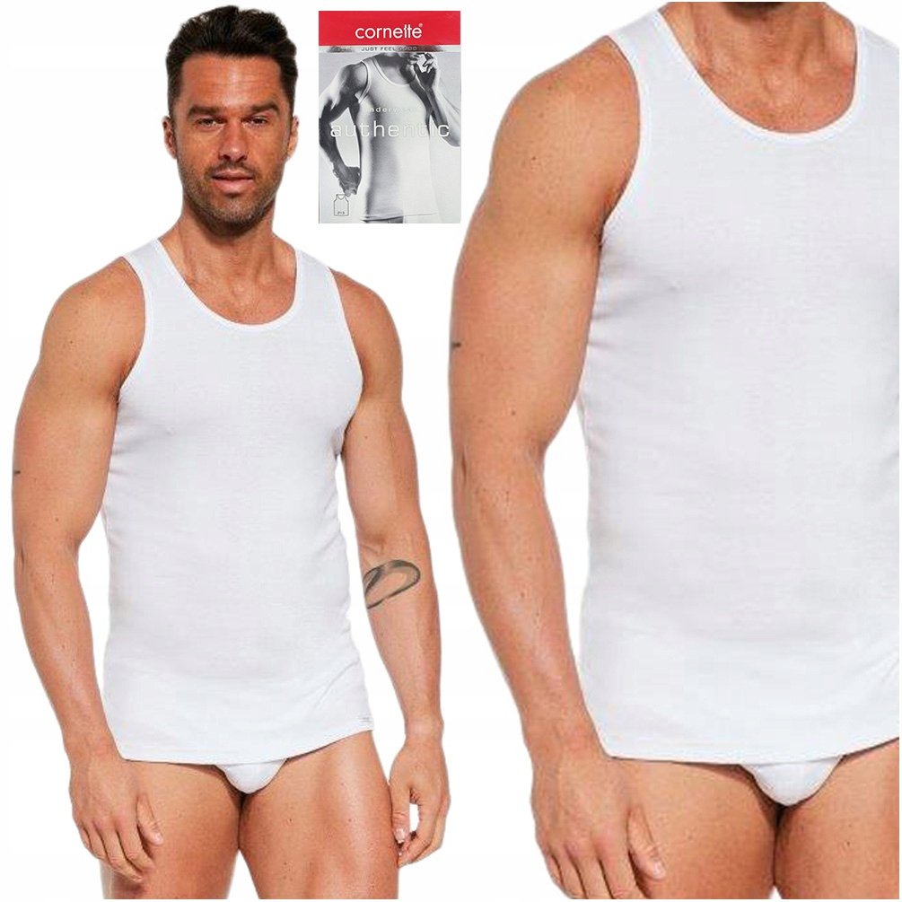 Koszulka męska podkoszulek na ramiączkach CORNETTE Authentic 213 biały S