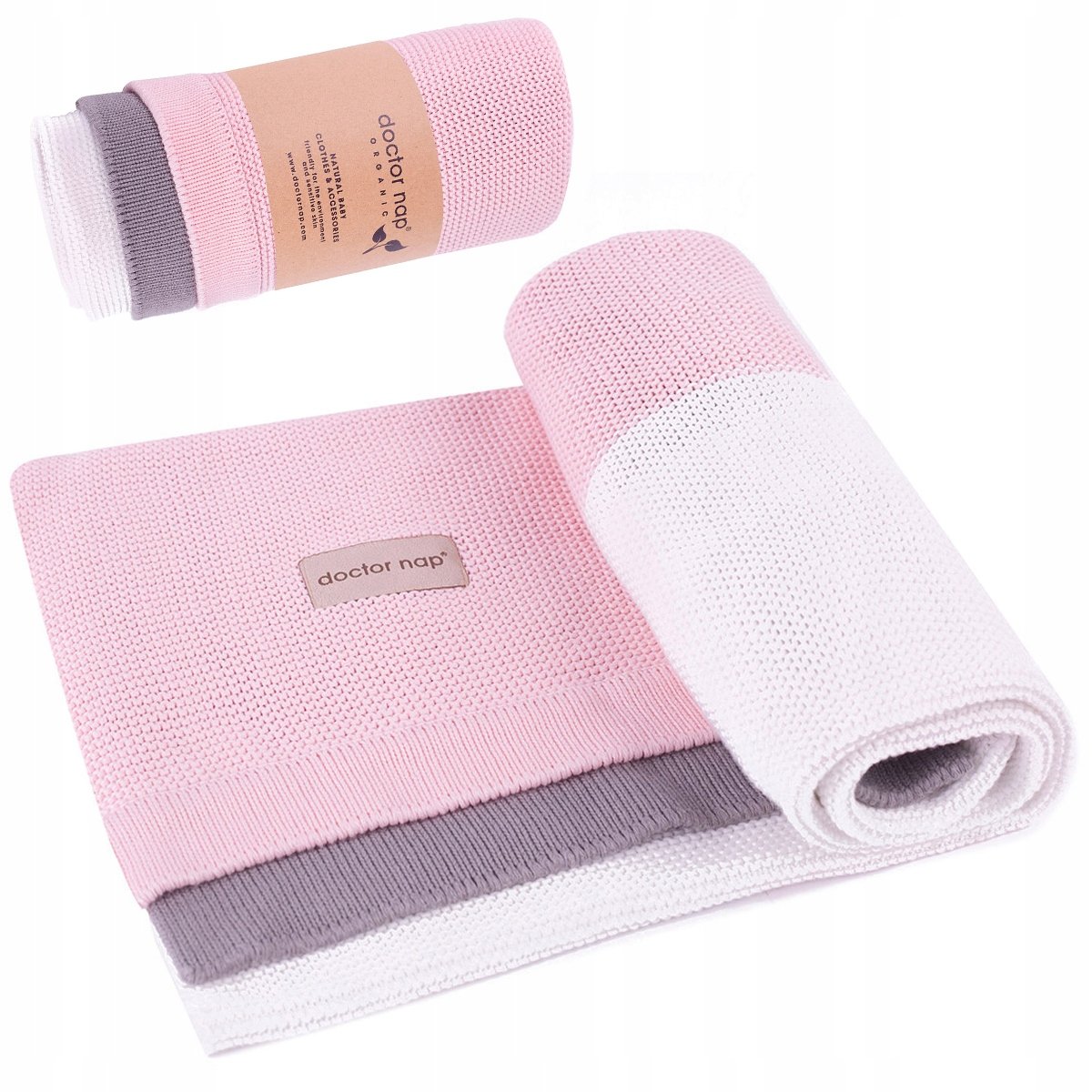 Kocyk bambusowy kocyk niemowlęcy DOCTOR NAP 2101 light pink 80x100