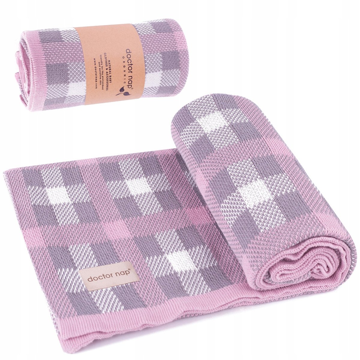 Kocyk bambusowy kocyk niemowlęcy DOCTOR NAP 2104 flamingo 80x100