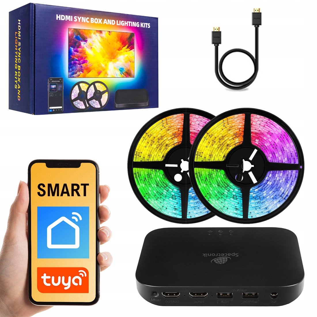 Inteligentne Oświetlenie Telewizora 3,8m LED TV HDMI Tuya Smart Spacetronik