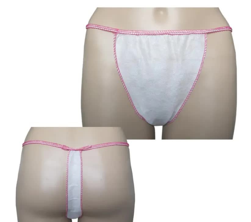 STRINGI JEDNORAZOWE WŁÓKNINOWE MAJTKI BIAŁE DAMSKIE 100 SZT