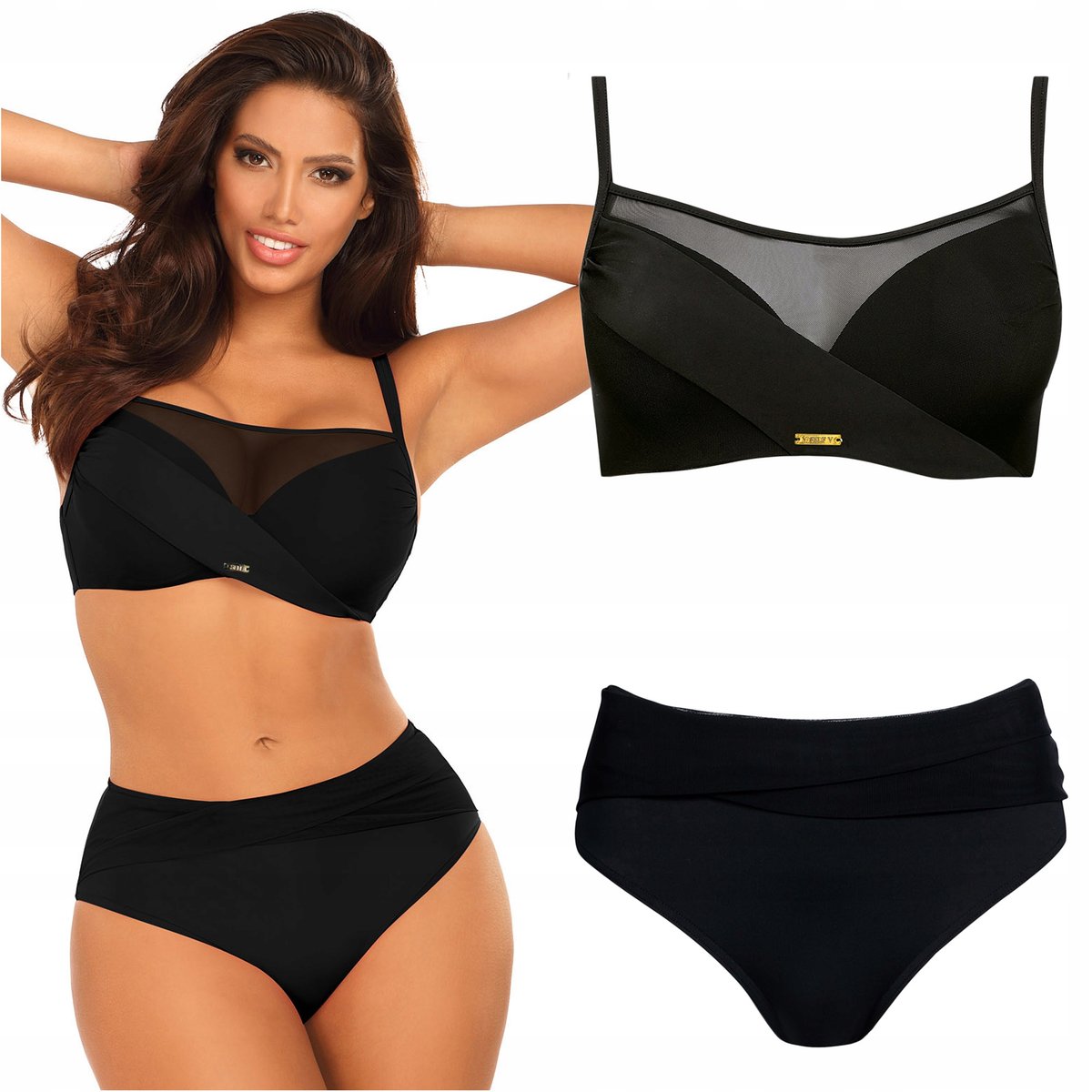 Strój kąpielowy dwuczęściowy wysoki stan SELF 1002 N3 46C 3XL 90C