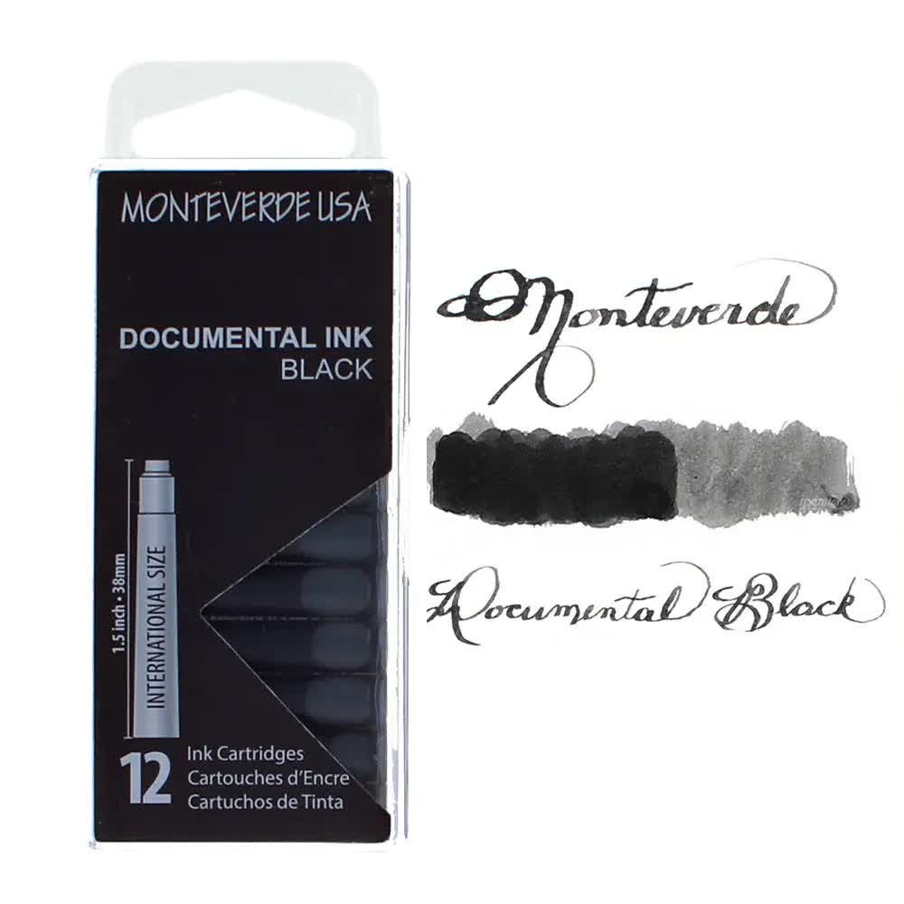 Monteverde Atrament Documental Black Naboje 12szt