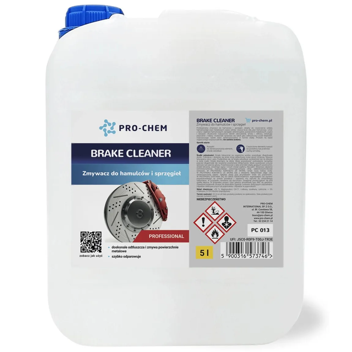 Zmywacz do hamulców PRO CHEM Brake Cleaner 5L PC013 • SKLEP PREMIUM ✓ • Kup teraz, zapłać za 30 dni | RATY 0% | GRATIS WYSYŁKA | ZWROT DO 365 DNI