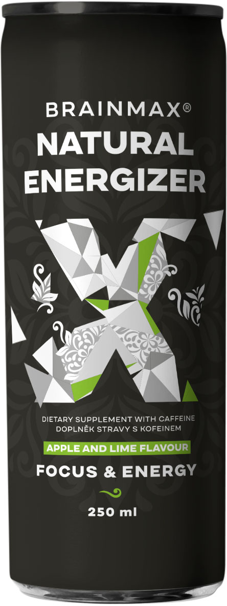 BrainMax Natural Energizer, napój energetyczny, różne rodzaje, 250 ml Smak: Jablko, limetka