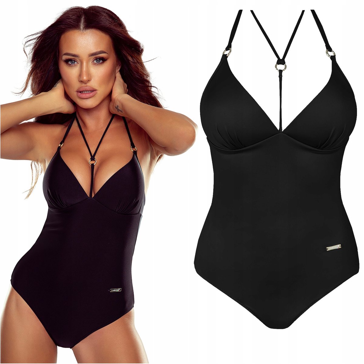 Strój kąpielowy jednoczęściowy GABBIANO Lara-G C czarny 44B XXL 90B