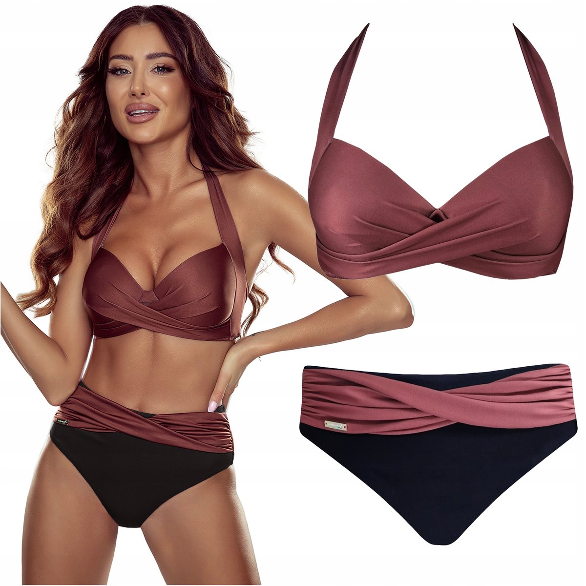 Strój kąpielowy dwuczęściowy wysoki stan GABBIANO Jolie W M/S 36C 70C