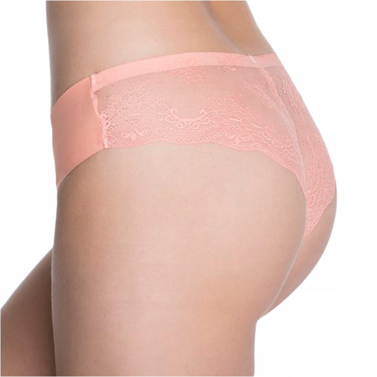 Majtki damskie koronkowe figi JULIMEX Tanga morelowe S