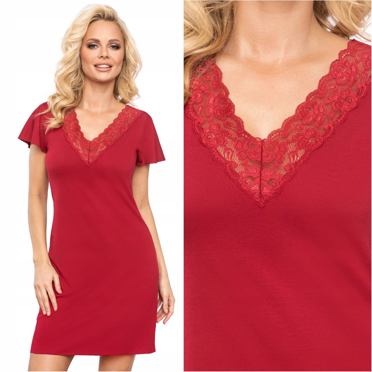 Koszula nocna z wiskozy DONNA Tissi 201 bordo XL