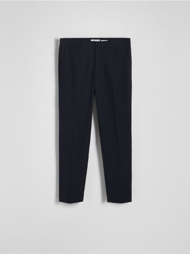Reserved - Spodnie chino slim z kantem - granatowy