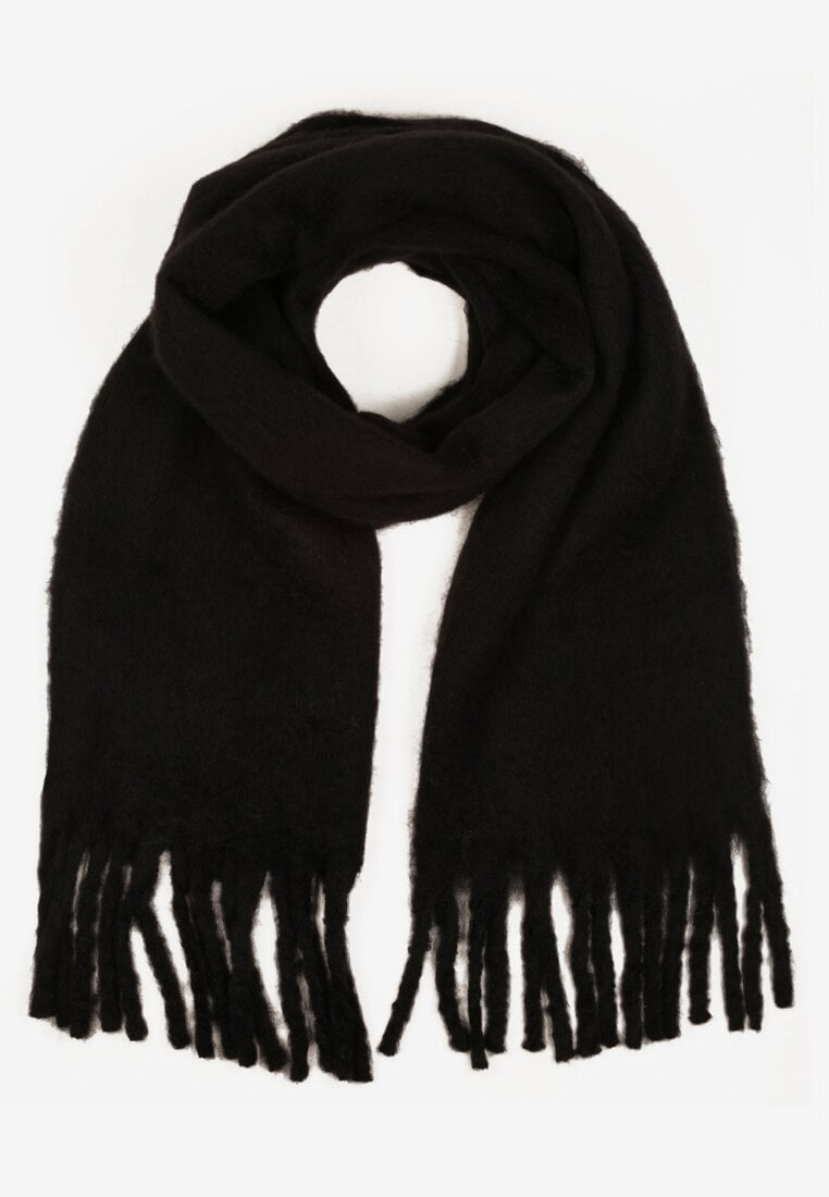 Czarny Szalik z Ozdobnymi Frędzlami Esariana