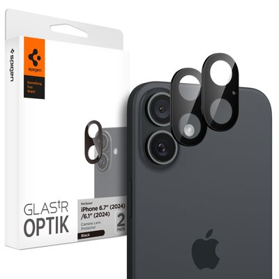 Nakładka na obiektyw SPIGEN Optik Glas.Tr do Apple iPhone 16/16 Plus Czarny 2szt.