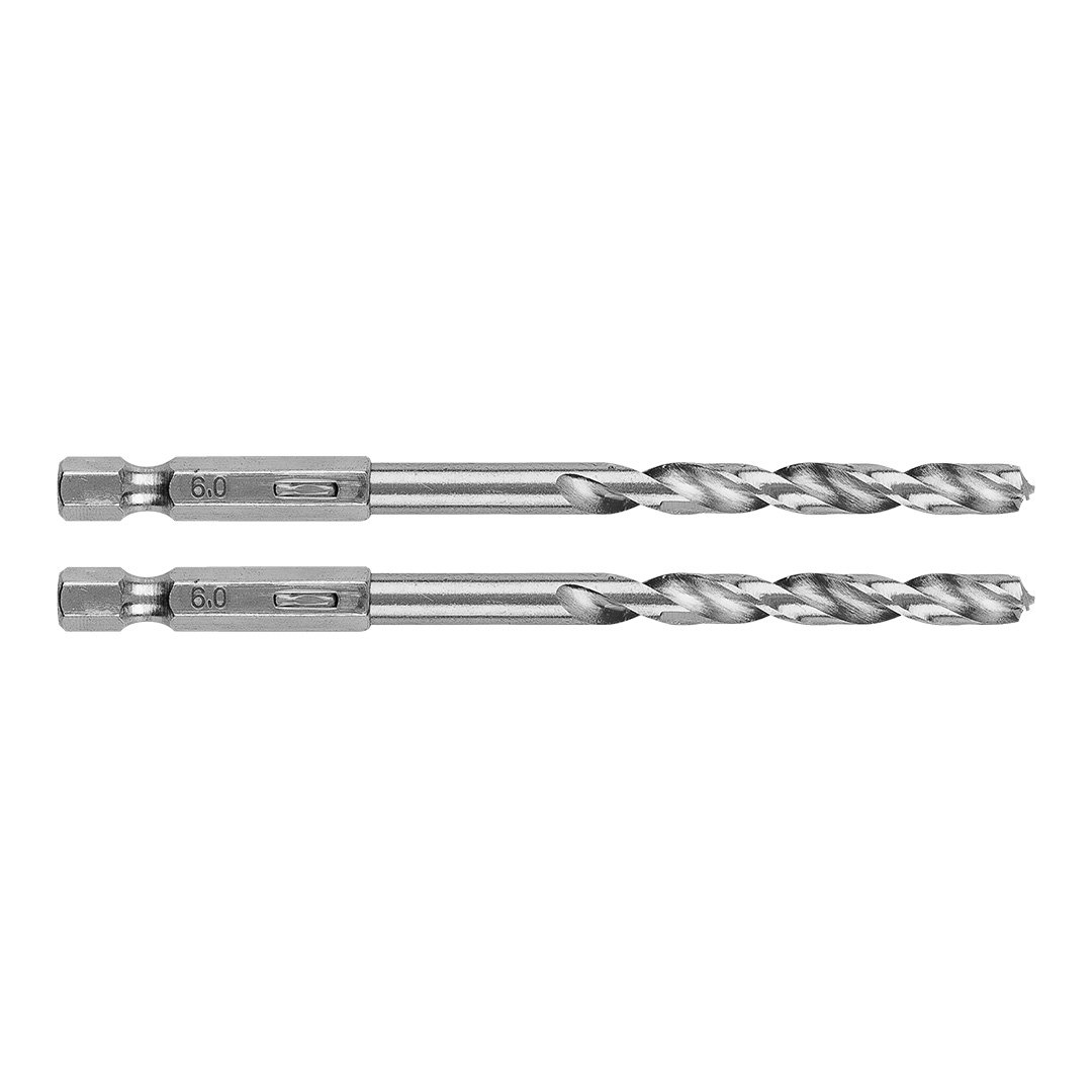 GRAPHITE, Wiertło do metalu Hex 6,0 mm, 2 szt., 54T711