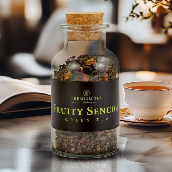 Herbata zielona Fruity Sencha 80g w butelce - Premium Tea