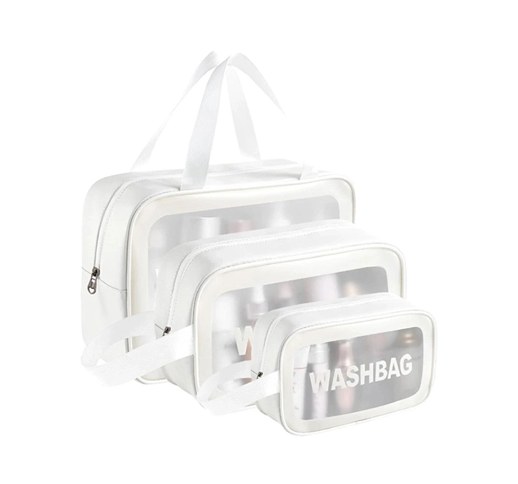 WASH BAG SET WHITE ZESTAW 3 KOSMETYCZEK BIAŁY