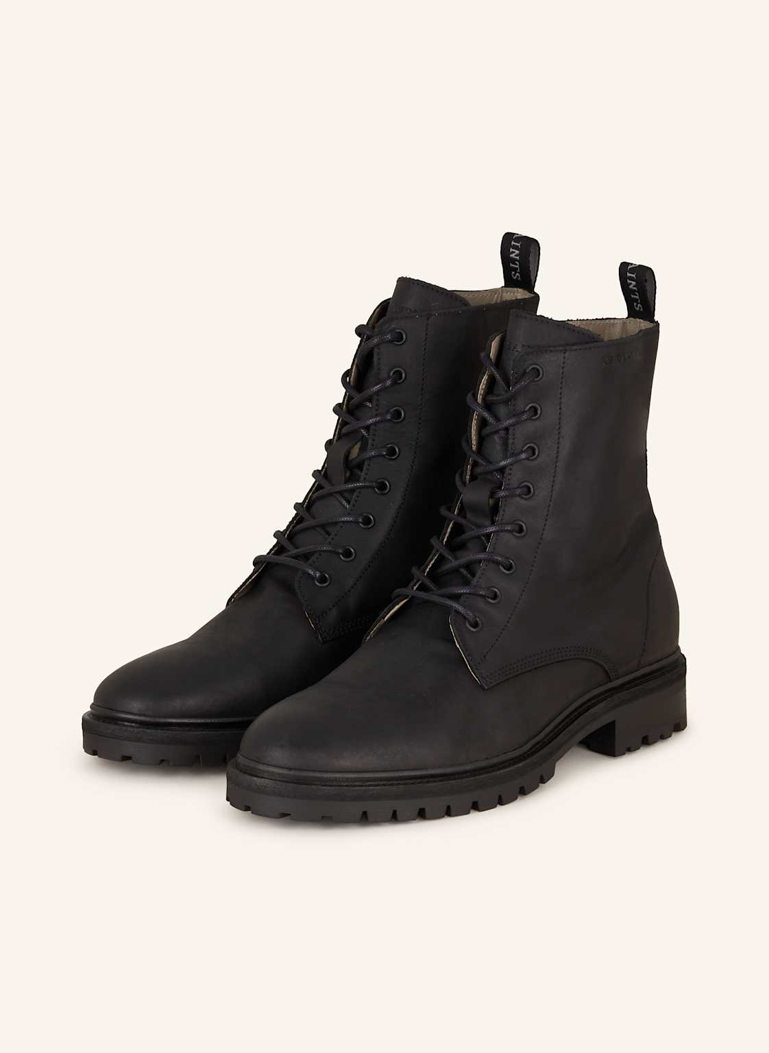 Allsaints Botki Sznurowane Tobias schwarz