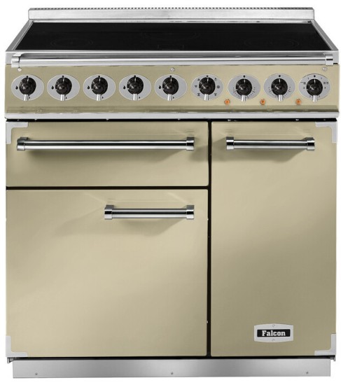 Kuchnia z płytą indukcyjną FALCON Deluxe 90 Kremowy chrom