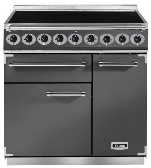 Kuchnia z płytą indukcyjną FALCON Deluxe 90 Szary szczotkowany nikiel