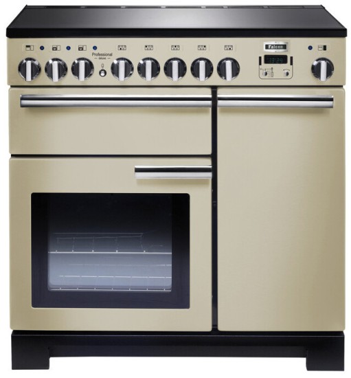 Kuchnia z płytą indukcyjną FALCON Professional Deluxe 90 Kremowy chrom