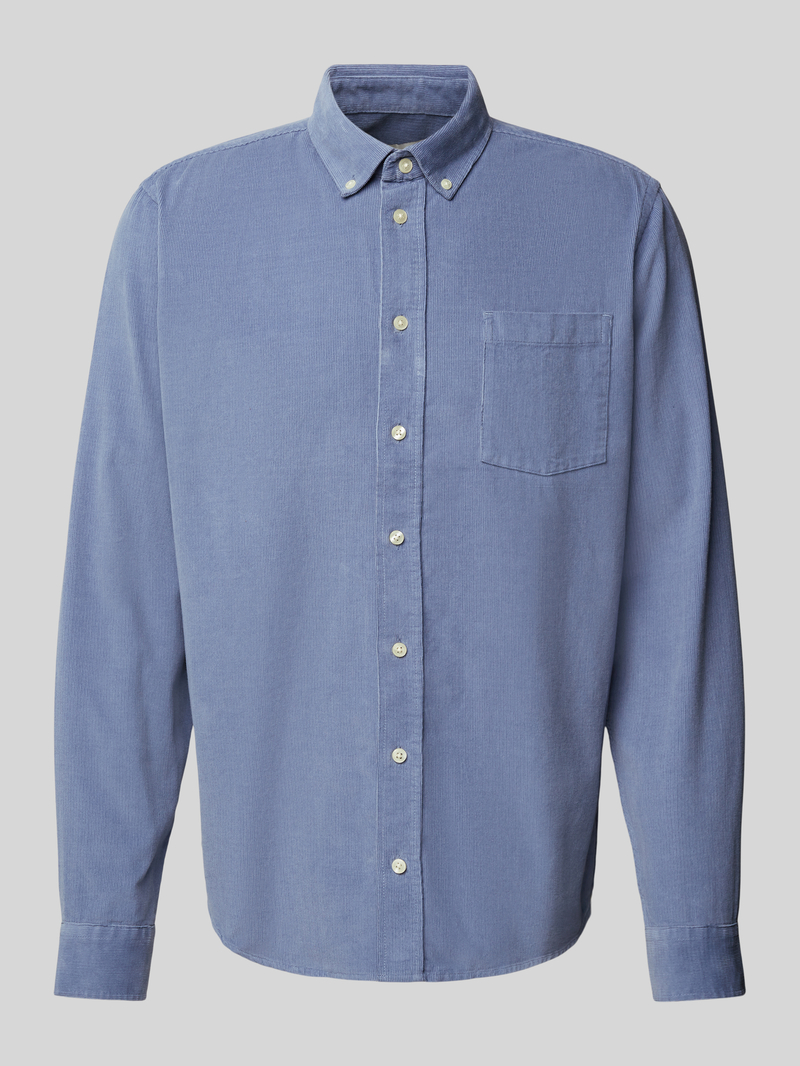 Koszula sztruksowa o kroju regular fit z kołnierzykiem typu button down model ‘ANTON’