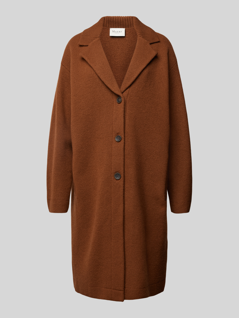 Płaszcz lniany z kołnierzem z połami