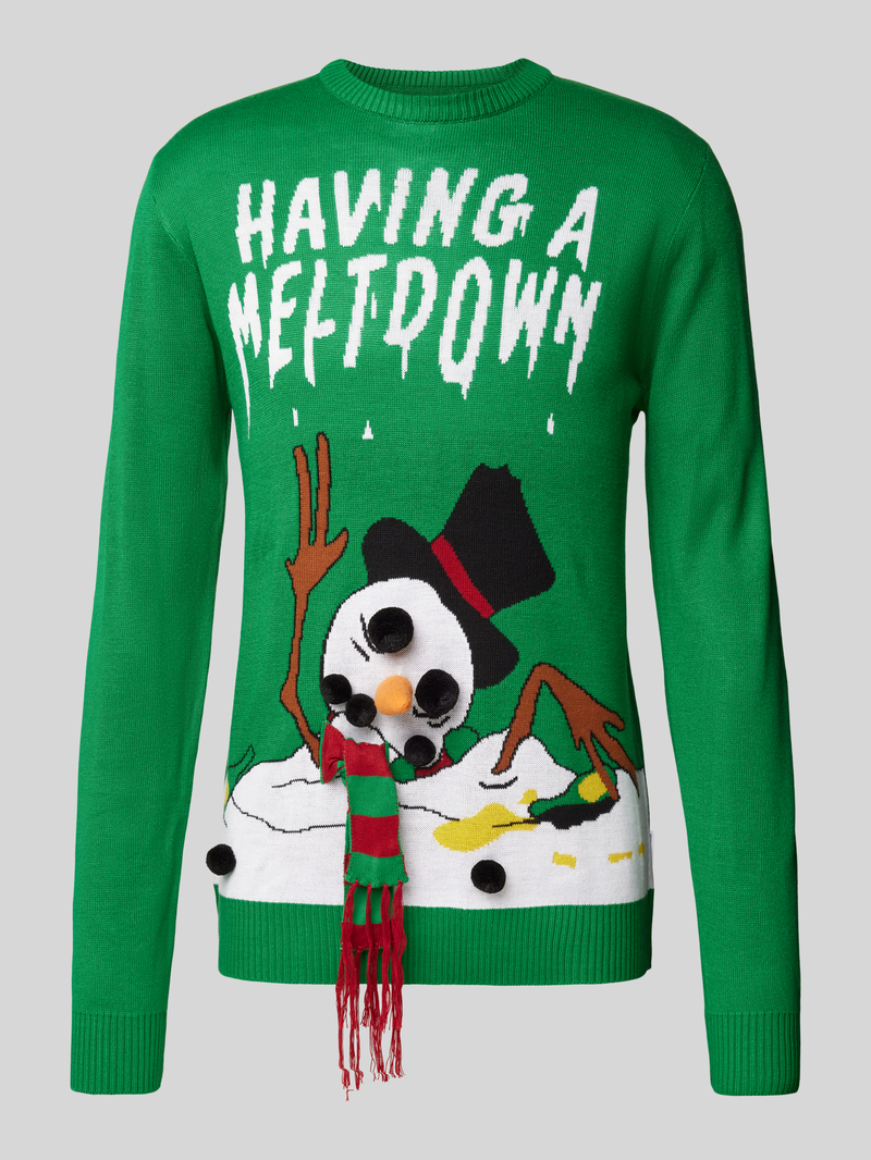 Sweter z dzianiny z wyhaftowanym logo