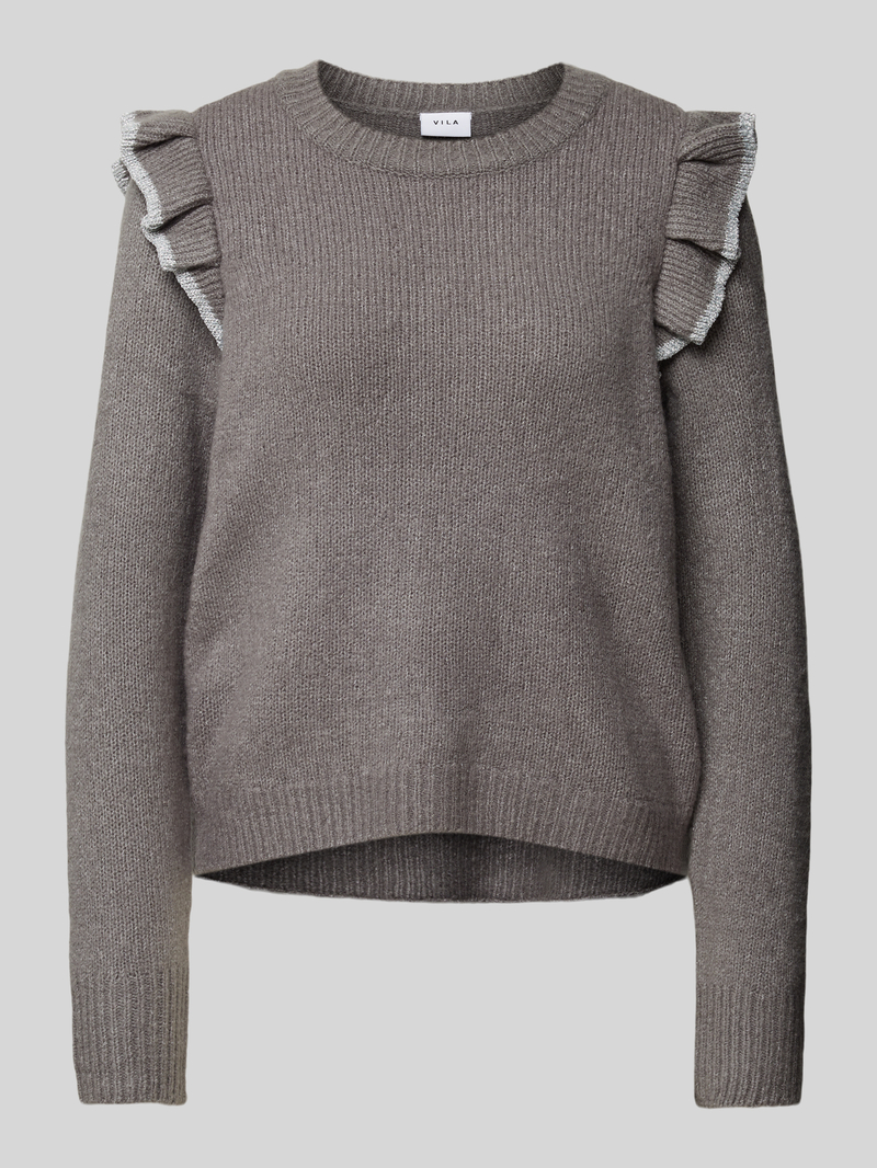 Sweter z dzianiny z falbanami model ‘NANZYL’