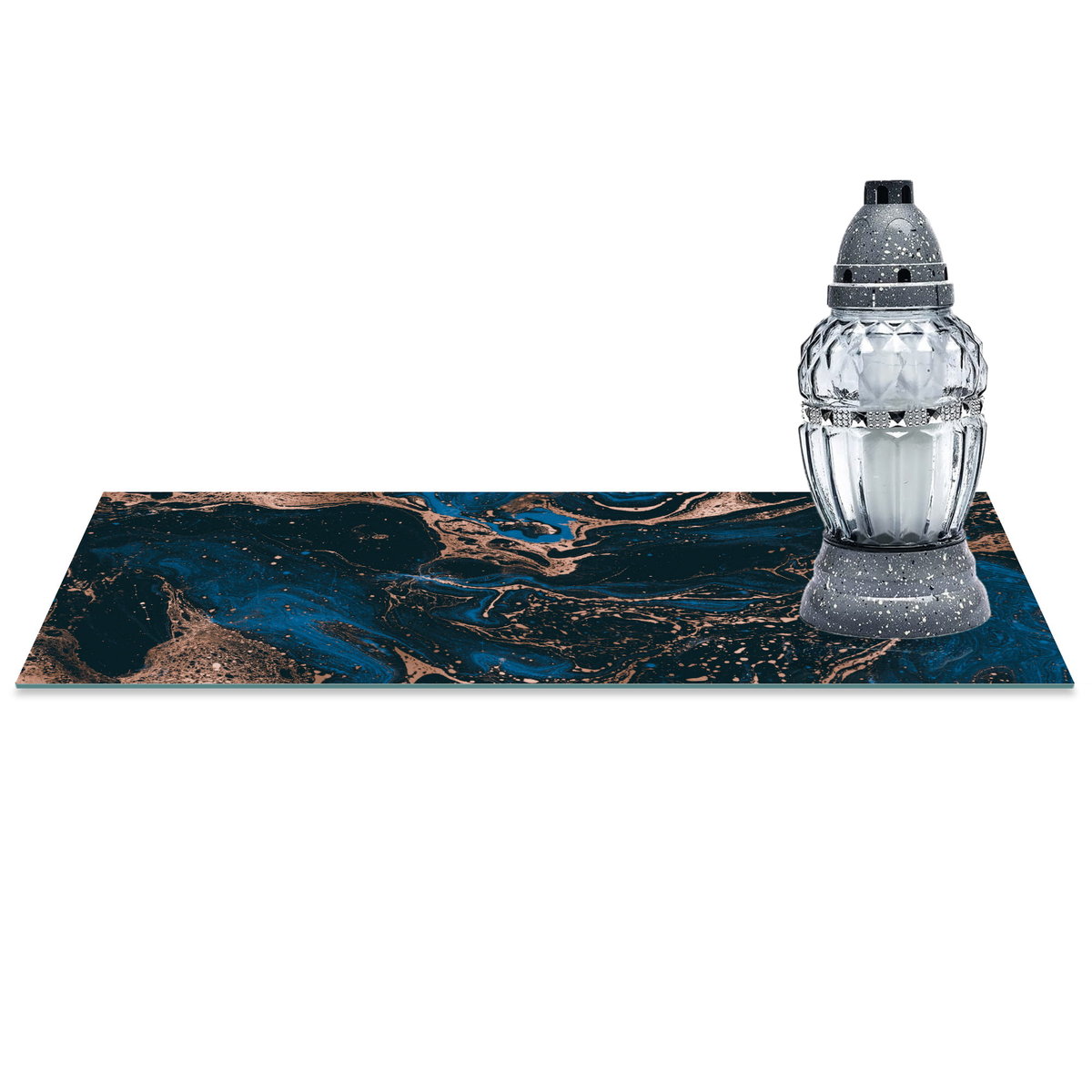 SZKLANA PODSTAWKA POD ZNICZE z dedykacją 60x20cm Farba 394c