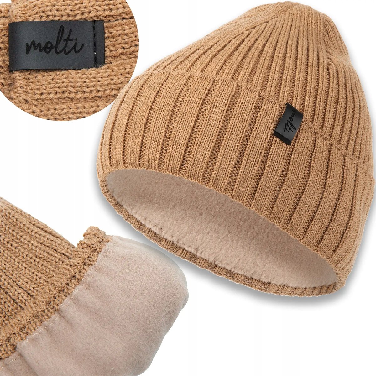 Czapka zimowa dla dziewczynki chłopca MERINO ciepła z POLAREM 52-54