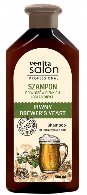 Venita Salon Professional Szampon Piwny do włosów cienkich i osłabionych, 500 ml