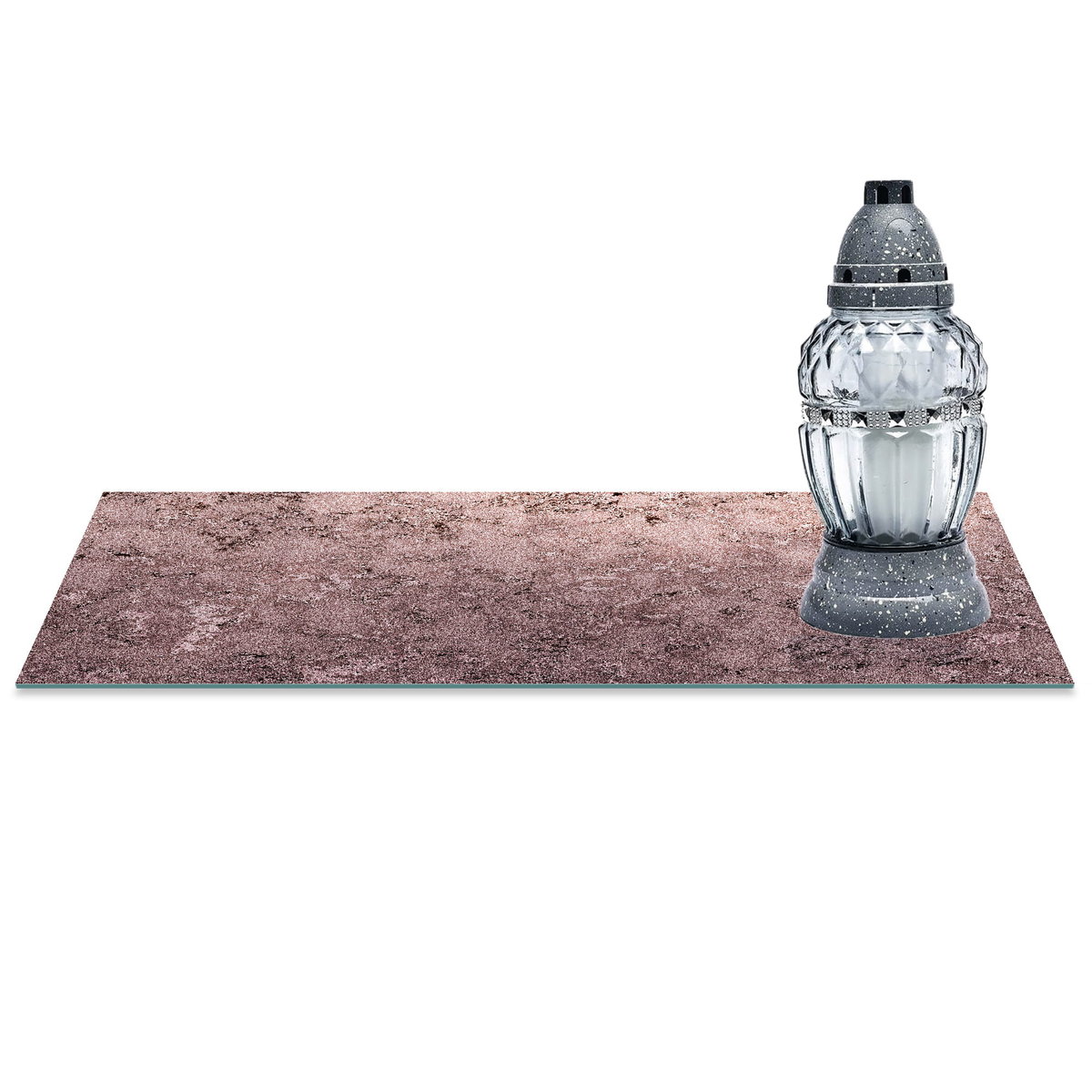 SZKLANA PODSTAWKA POD ZNICZE z dedykacją 60x20cm Złoto 39c