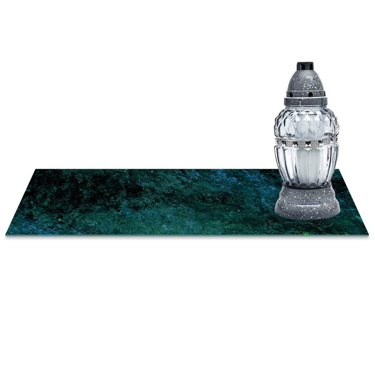 SZKLANA PODSTAWKA POD ZNICZE z dedykacją 60x20cm Farba 44c