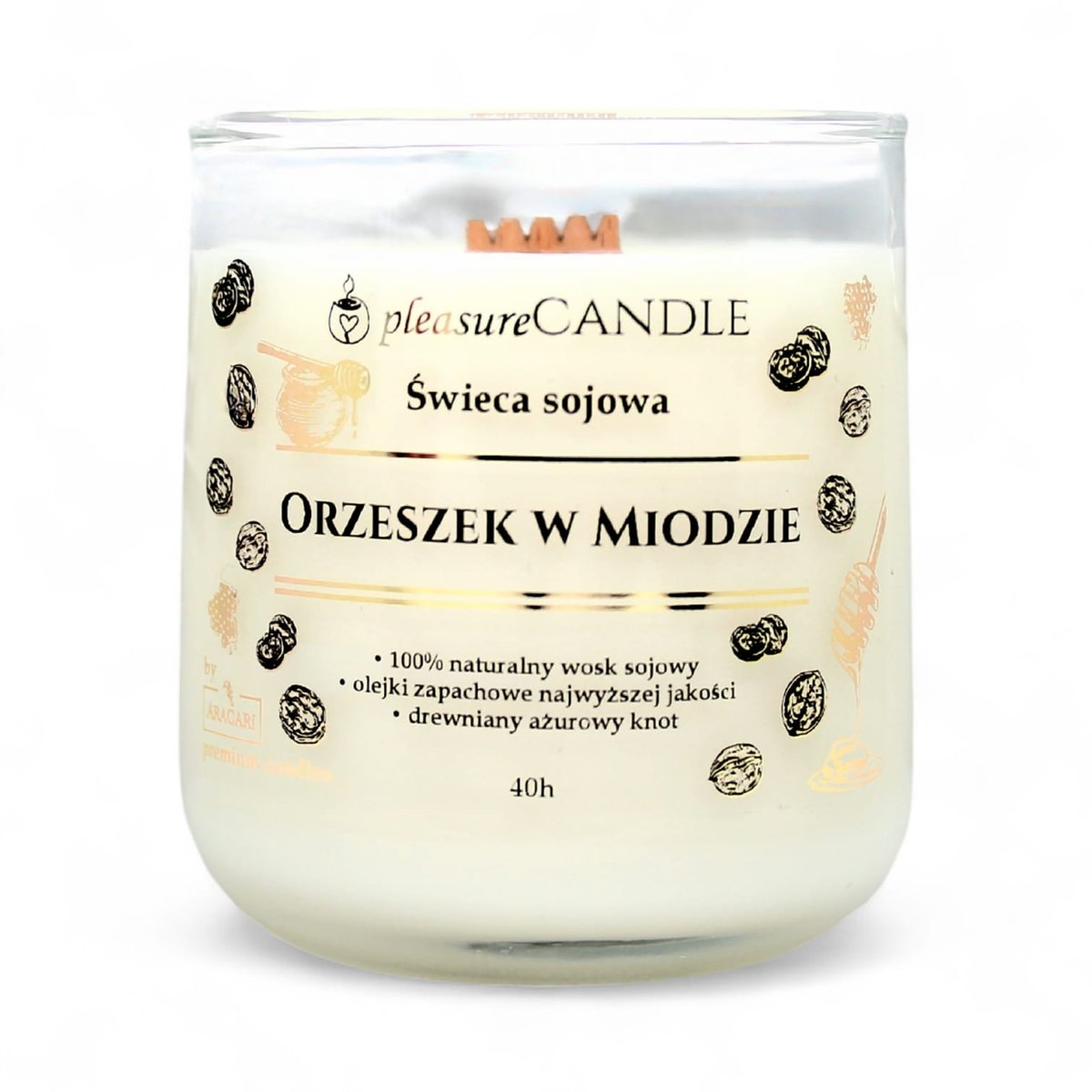 ORZESZEK W MIODZIE - Sojowa świeca zapachowa pleasureCANDLE