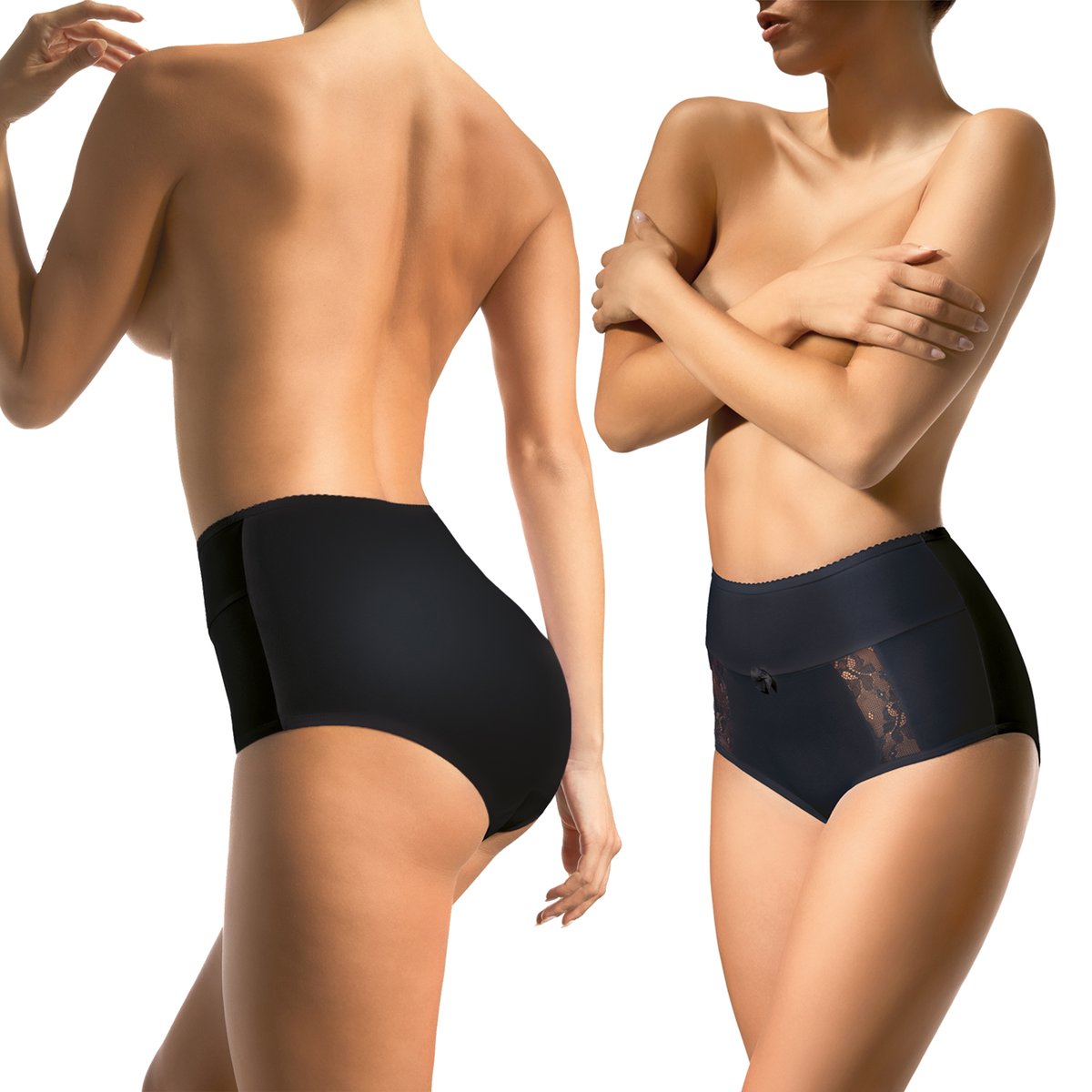 Majtki Babell 005 - Bawełna Koronka - CZARNE - M