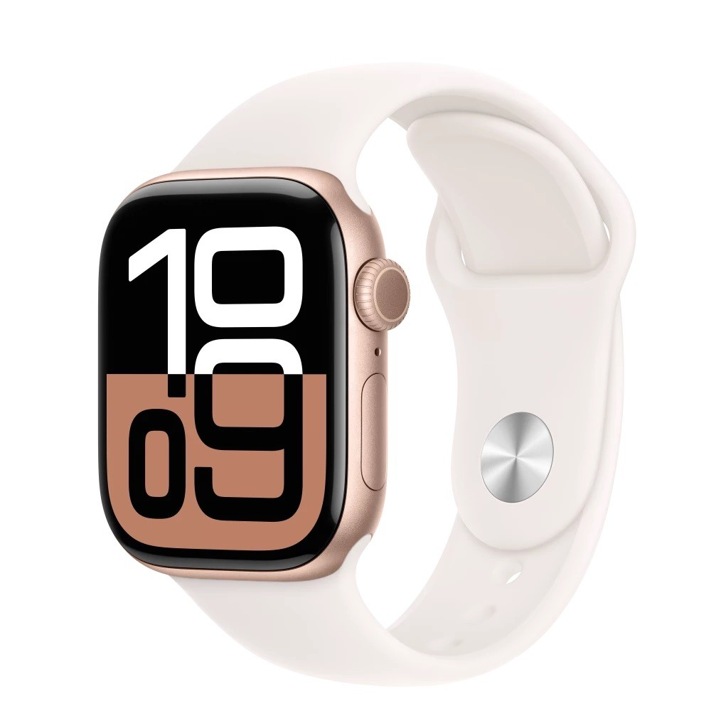 Apple Watch 10 GPS + Cellular 42mm z aluminium różowego złota pasek sportowy M/L Różowy
