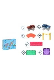 Klocki magnetyczne Tor 70el kolor + 2 auta