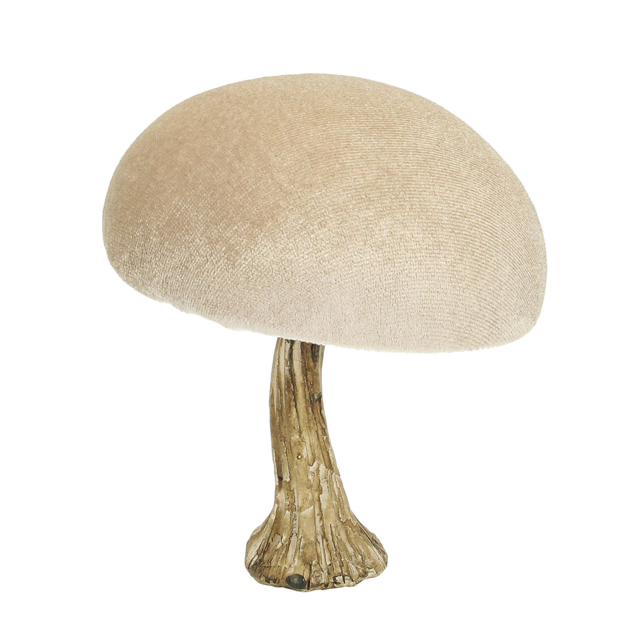 Dekoracja Velvet Mushroom 12 cm beige