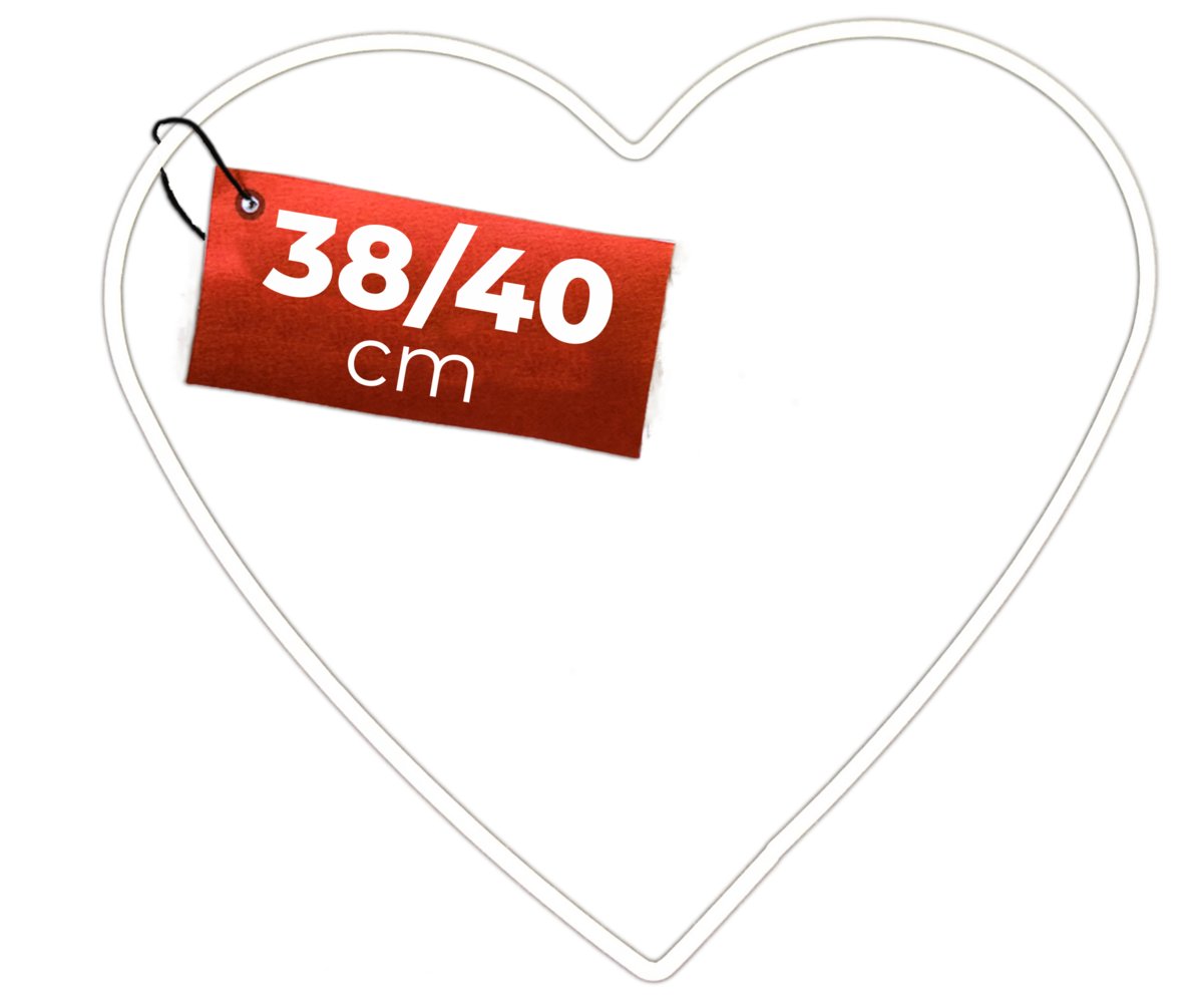 Serce metalowe BIAŁE 40 cm makrama Ozdoba Obręcz