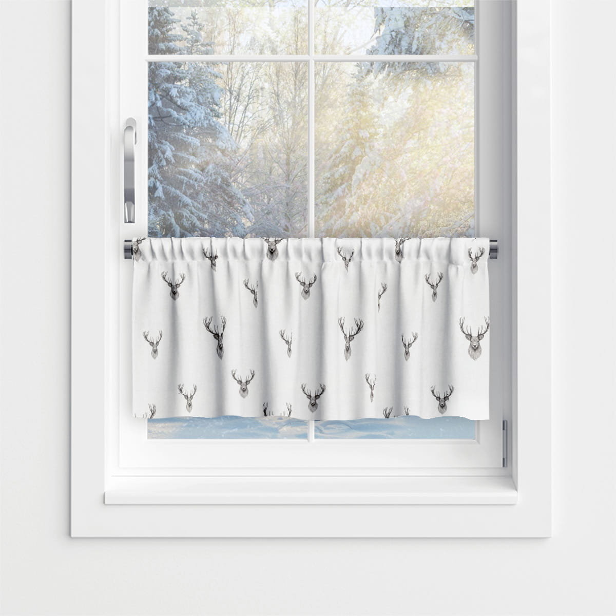 Zazdrostka XMAS wzór XM59 | Jelenie na białym tle 45 x 210 cm