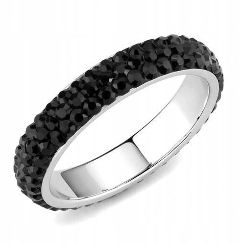 Pierścionek obrączka LUXURY BLACK czarny r. 17