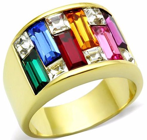 Pierścionek ZŁOTO 750 MULTICOLOR rozmiar 10