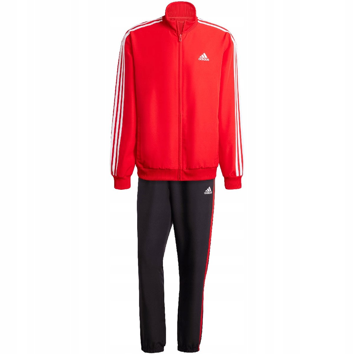 Dres męski adidas 3-Stripes Woven Track Suit czewono-czarny IR8199 M