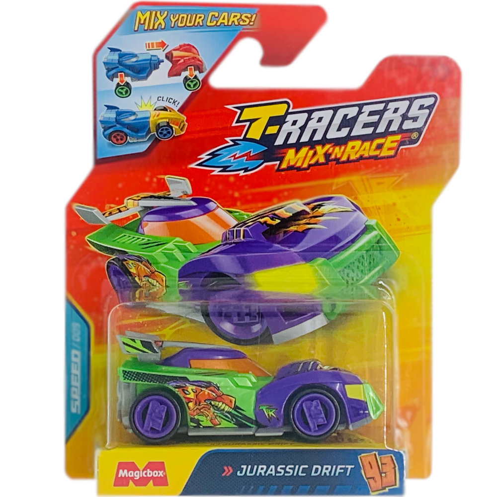T-RACERS 2.0 MIX 'N RACE MAGIC BOX SPEED 009 AUTO POJAZD JURASSIC DRIFT 93