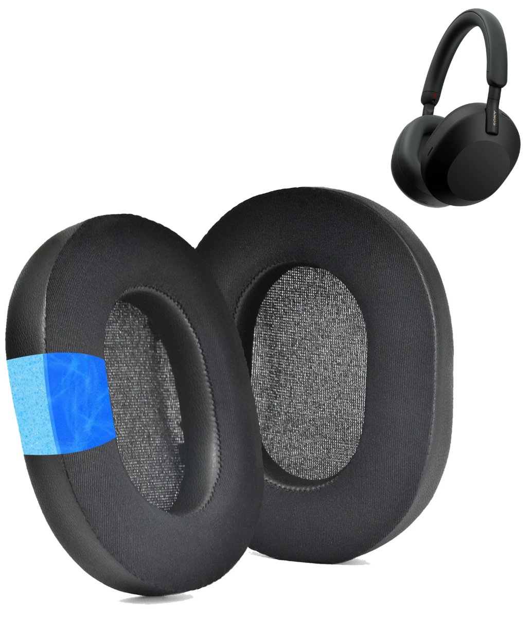 Nauszniki Pady Gąbki do SONY WH-1000XM5 ŻELOWE WYPEŁNIENIE Czarne