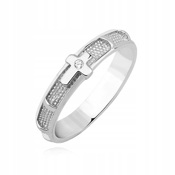 Obrączka różaniec srebro 925 RODOWANE RÓŻANIEC NA PALEC rozmiar 19