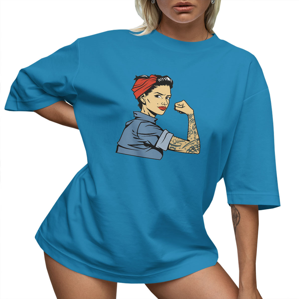 T-SHIRT OVERSIZE LUŹNA KOSZULKA PIN UP BAWEŁNA KRÓTKA XXL SUKIENKA JAKOŚĆ