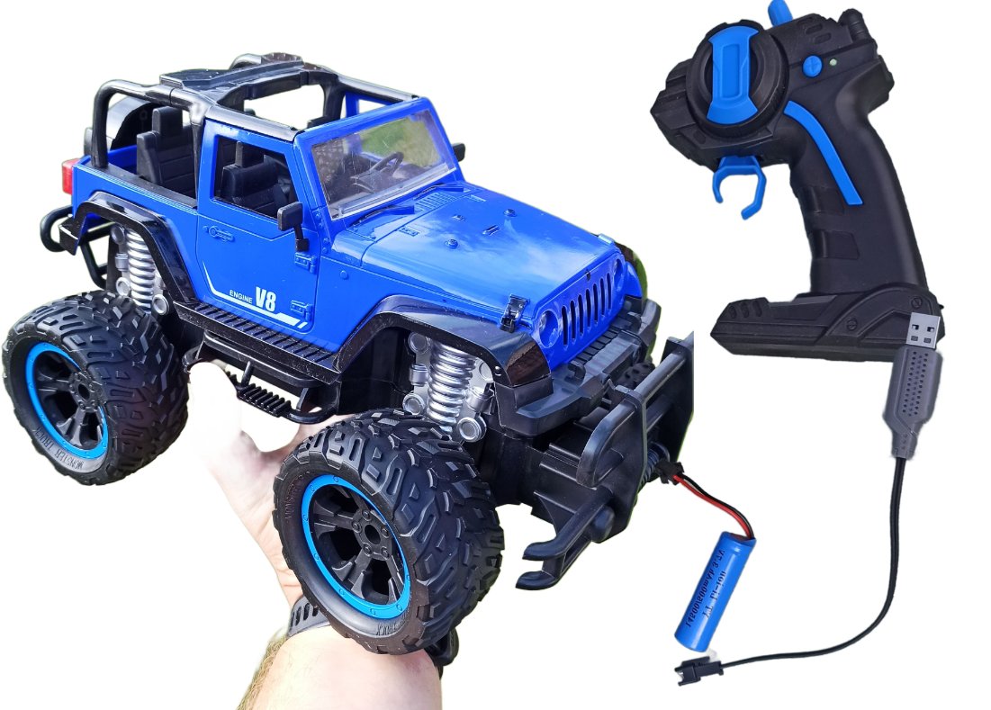 Duży Samochód Zdalnie Sterowany TERENOWY OFF-ROAD auto na pilot dla dzieci blue 27x16x17