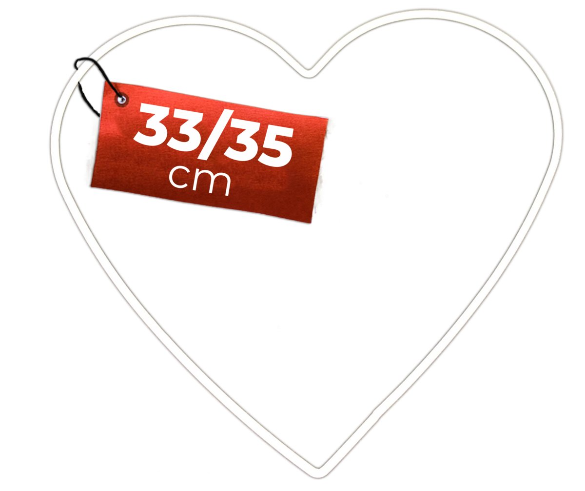 Ozdoba metalowa BIAŁE SERCE do dekoracji 35 cm